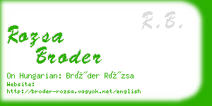 rozsa broder business card